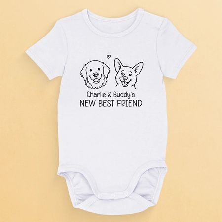 Custom Baby Onesie - Personalized Baby Shower, Gender Reveal Gifts For New Moms, New Dads, New Parents, Dog Dad And Mom - Newbie On The Dog Squad